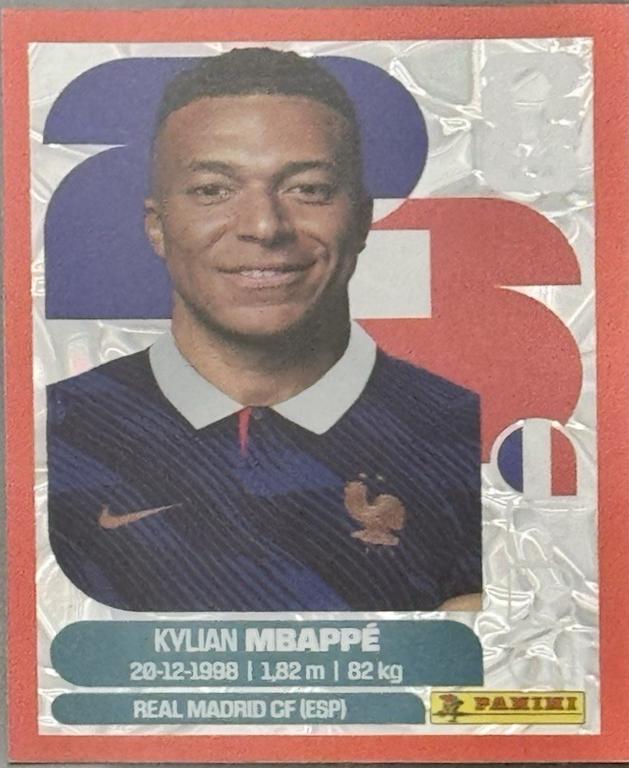 Kylian Mbappe Red Crumple Sticker